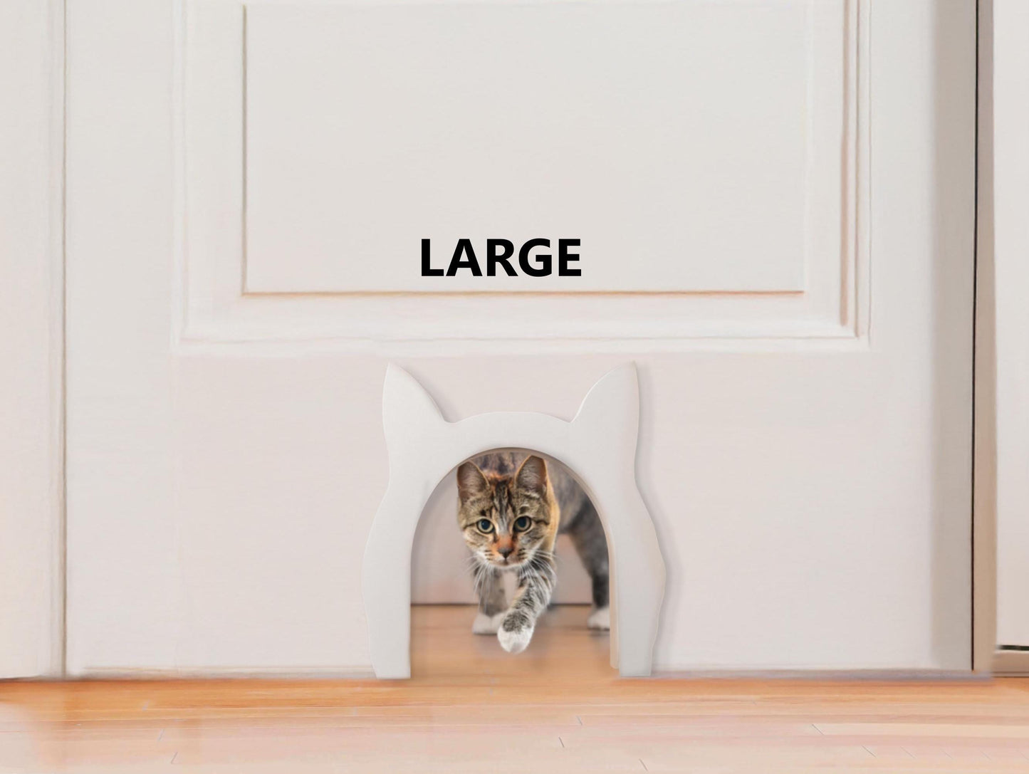 Interior Cat Door with Fluffy Cat Design