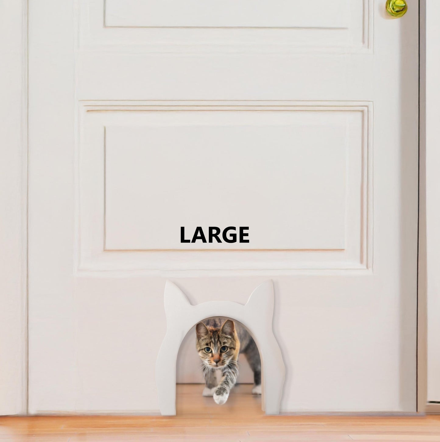 Interior Cat Door with Fluffy Cat Design